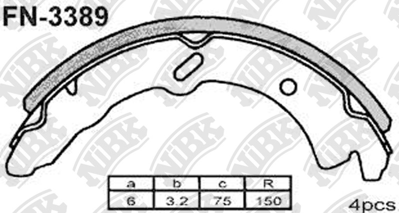 NIBK FN3389 Brake Shoe