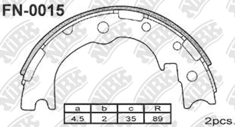 NIBK FN0015 Brake Shoe