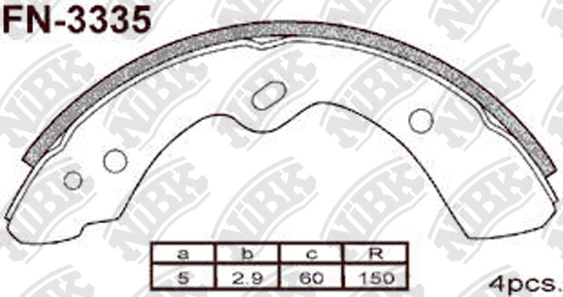 NIBK FN3335 Brake Shoe