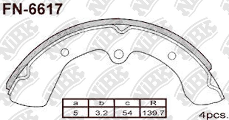 NIBK FN6617 Brake Shoe