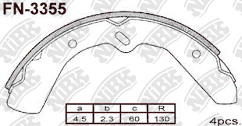NIBK FN3355 Brake Shoe