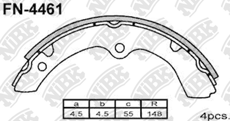 NIBK FN4461 Brake Shoe