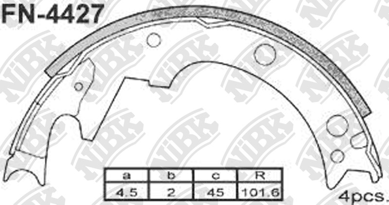 NIBK FN4427 Brake Shoe