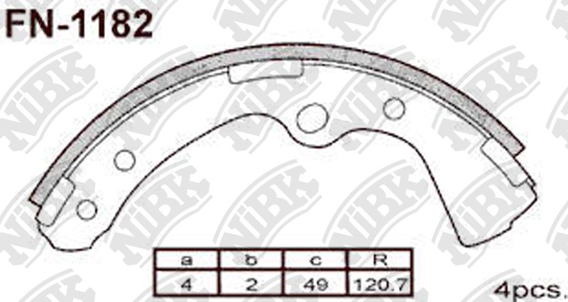 NIBK FN1182 Brake Shoe