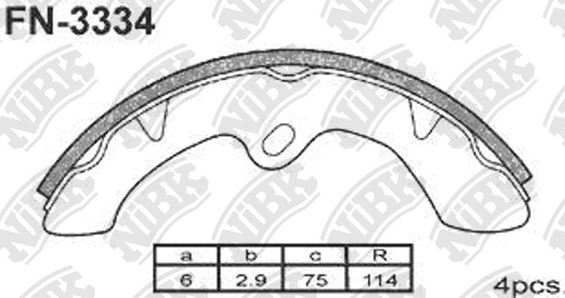 NIBK FN3334 Brake Shoe