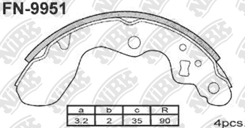 NISSHINBO T9951 Brake Shoe