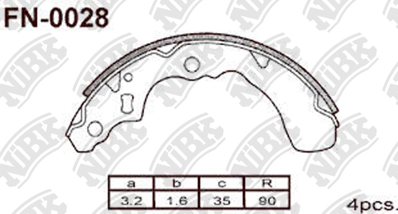 NIBK FN0028 Brake Shoe