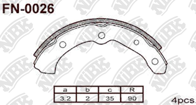 NIBK FN0026 Brake Shoe